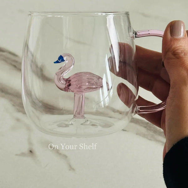 Flamingo Glass Cup