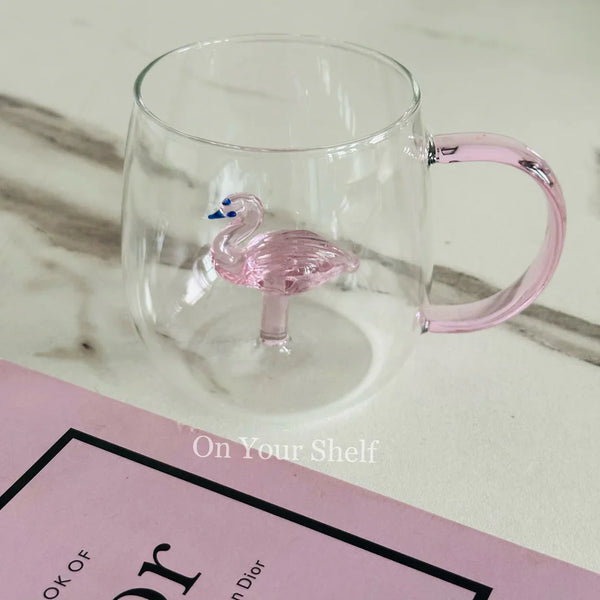 Flamingo Glass Cup